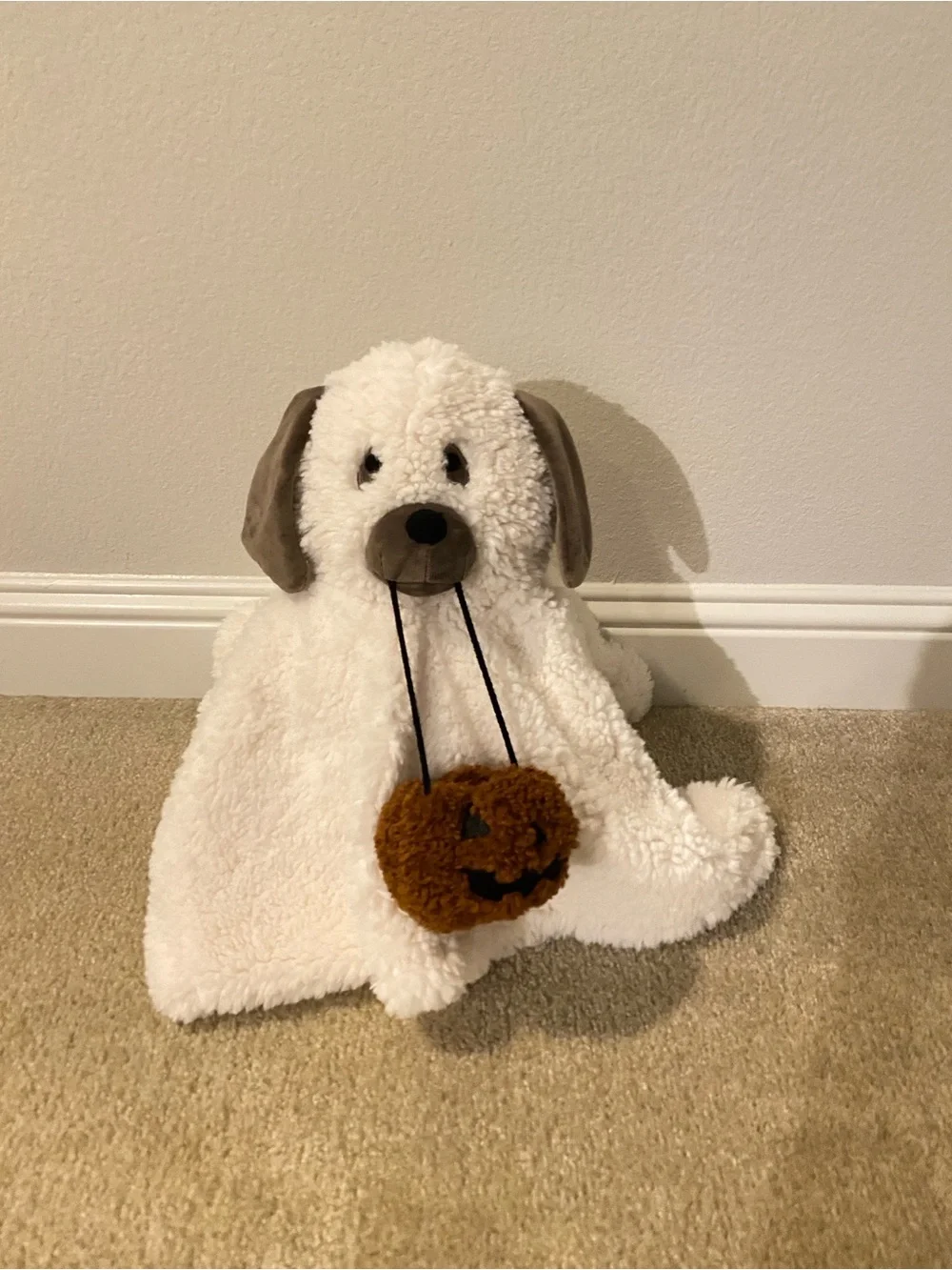 NWT Pottery Barn Gus Doug The Dog Ghost Pillow Pumpkin Halloween Fall NEW